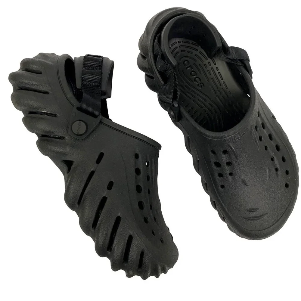 Crocs Echo Slip on Clogs Shoes Chunky Trendy Black 207837 Women’s 7 - Picture 1 of 10
